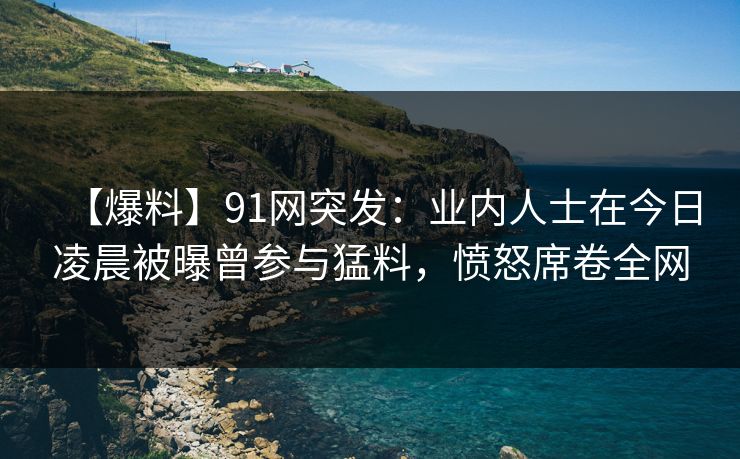 【爆料】91网突发：业内人士在今日凌晨被曝曾参与猛料，愤怒席卷全网